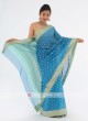 Blue Chiffon Saree